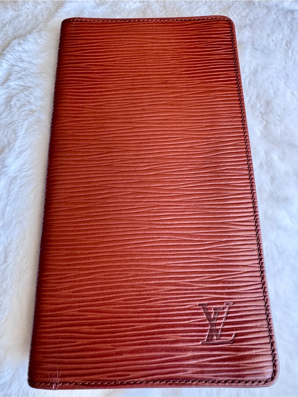 Louis Vuitton Epi Kenyan Fawn Brown Long Wallet Organizer Vintage